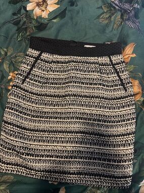 H&M Black and White Tweed Pencil Skirt